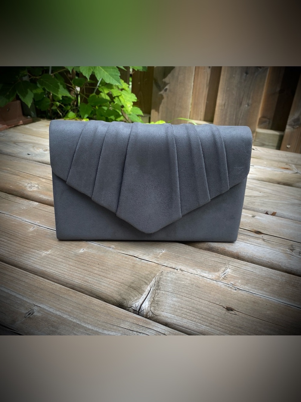 Faux Suede Clutch Evening Bag